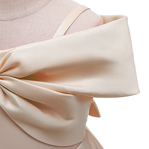 Champagne Special Occasion Dresses For Girls Holiday Pageant Church Birthday Wedding Bridesmaid Wear 8-9Years #TOP4