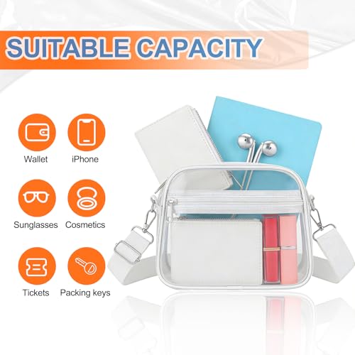 Image of Clear Bag for Stadium Events - Stadium Approved Small Mini Clear Purse, Women's Top-Handle Handbags for Sports Concerts