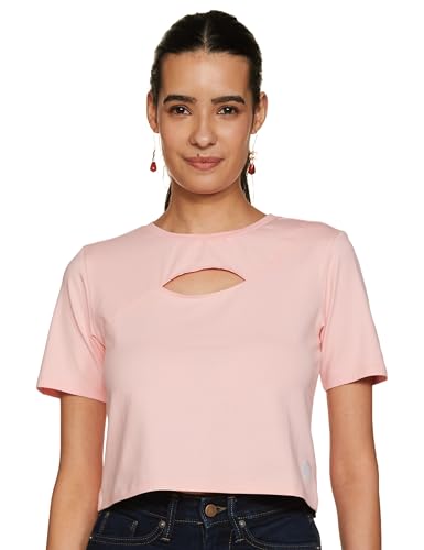 Image of Pepe Jeans Solid Cotton Round Neck Women's Regular Fit T-Shirt
