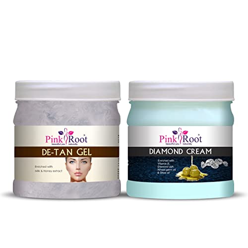 Image of Pink Root De-Tan Gel 500gm with Diamond Cream 500gm
