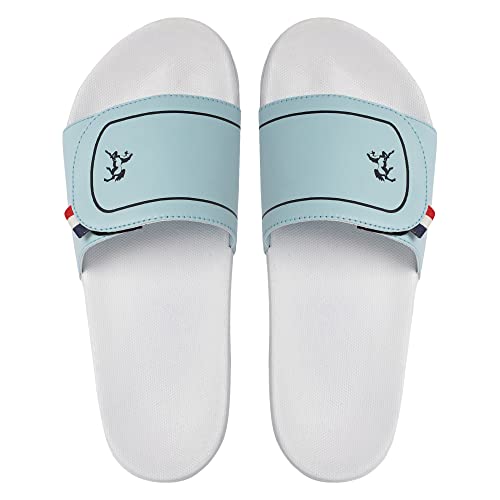 Image of PERY-PAO Mens Stylish Sliders Grey, Sky Blue, Black, White, peach, Neon Green, Olive Green Boys Slippers