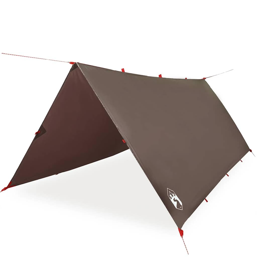 Tarp Campingplane 306 x 306 cm, Vielseitige Zeltplane aus 185T Polyester, Outdoor Überdachung mit Ösen für Camping und Trekking, Olivgrün, Inklusive Tragetasche