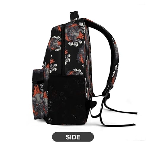 Baphomet Satanic Goat Head Devil Skull Travel Backpack Casual Daypack Shoulder Bag with Adjustable Shoulder Straps4