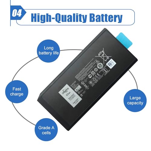 Image of CJ2K1 (11.1V 65Wh /5700mAh) Compatible Laptop Battery with Dell Latitude 14 Rugged 5404 7404 E5404 E7404 Series 0DKNKD X8VWF 4XKN5 5XT3V 05XT3V VCWGN 0VCHGN 09FN4 XN4KN XRJDF YGV51 453-BBBE