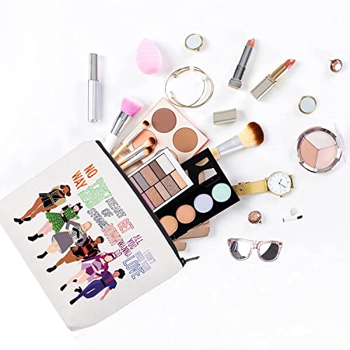 LEVLO Broadway Queen Cosmetic Make Up Bag Gift for Musical Theater Lover Six Queen Musical Make Up Zipper Pouch Bag for Women Girls Broadway Six Queen - Image 3