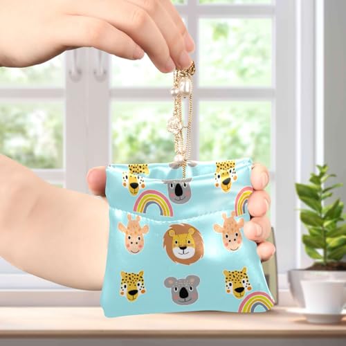 Animal Faces Coin Purse Leather Pouch Change Purse, Squeeze Coin Pouch for Cards, Keys & Lipsticks, Unisex4