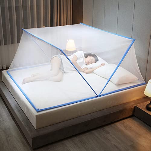 Moskitonetz Bett Baldachin Pop Up Faltbare doppelte Tür Anti Mosquito...