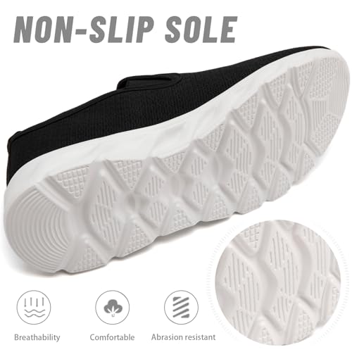 Image of Running Shoes Women Tennis Walking Gym Slip on Sneakers Workout Athletic Comfortable Fashion Sport Casual Shoe Black Size 9