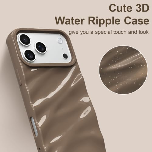 Étui silicone iPhone 17 Pro Max antichoc marron forme vague - 3