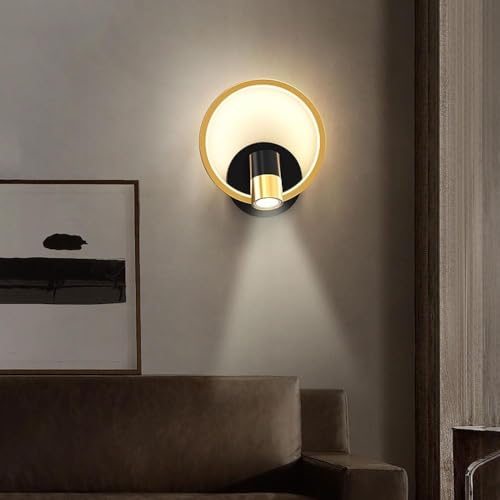 Foco de pared LED moderno y lámpara de lectura giratoria 360° en aluminio para salones y pasillos 7