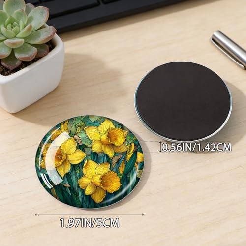 Imán decorativo redondo de vidrio 1.97 in miniatura 2