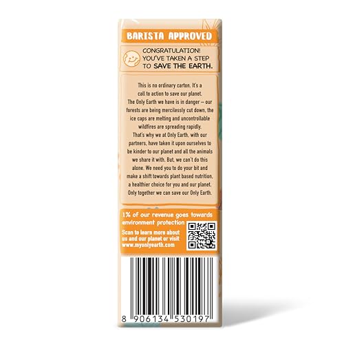 Image of Only Earth Oats Drink Barista Edition | Unsweetened Drink | Lactose Free | Preservatives Free | Plant Based | Dairy Alternative | Source of Calcium | Source of Vitamin D, B1, B2 & B12 | Made with Natural Ingredients | 180ml
