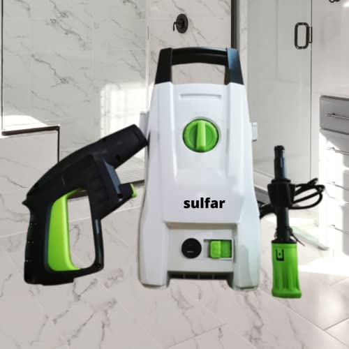 Image of Sulfar Lutian Car Washer High Pressure Pump - 1200W|Pressure-100 Bar, Max Flow-390 l /h, Working Radius +9m, Spray Jet Gun w Ext. Rod, Hose Pipe; Portable; for Cleaning /Washing Car, Bike, Home, Vehicle