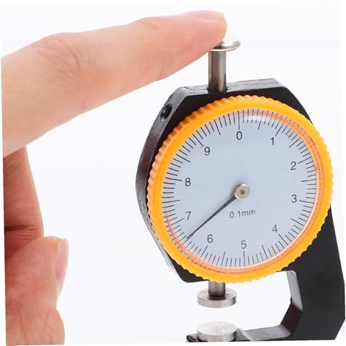 Calibrador de grosor con dial de cabeza plana, prueba precisa en acero, herramienta compacta para medir cuero, tela y cartón 0-10 mm miniatura 6