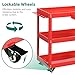 YITAHOME 3-Tier Tool Cart on Wheels, Rolling Metal Service Cart with Screwdriver Hanging Board & Storage Box, Heavy Duty Steel Utility Cart 400lbs Load Capacity for Mechanic Work Garage Warehouse Red