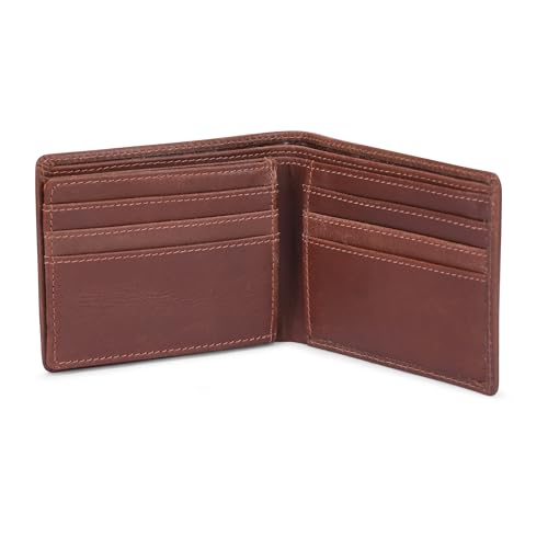 The Antiq Leather Wallet for men with RFID Blocking, Gift for Him, Bifold Wallets with 9 Credit Cards 1 ID Window, Wallet for Men, Men's Purse, Currency Organiser Single ID Wallet (Tan)2