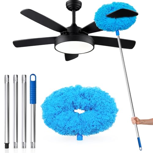 Ceiling Fan Cleaner Duster with Extension Pol, 12 to 51 Inch Duster Length, Reusable Microfiber...