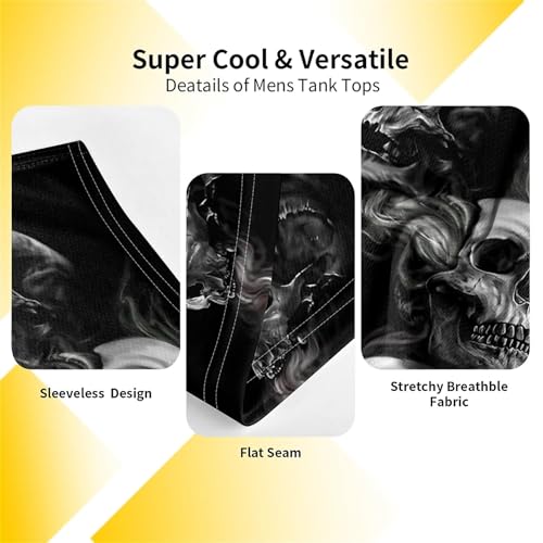 Colourful Dinosaur Mens Beach Tank Tops Novelty Graphic Quick Dry Sleeveless Shirt for Beach Workout S-4XL3