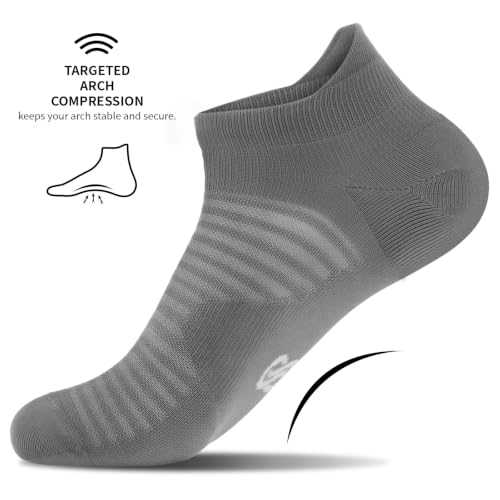 Image of Ankle Compression Socks Men & Women with Arch Support for Running 6 Pairs | Low Cut Ankle Socks with Tab, Breathable Socks for Walking, Gym, Yoga, Cycling, Travel, or Everyday Wear