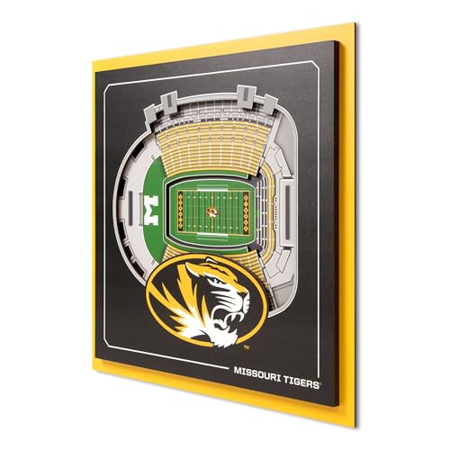 Image of YouTheFan Officially-licensed NCAA Stadium Series 3D Wall Art - multi-layer team stadium replica, detailed sports fan gift, indoor decor