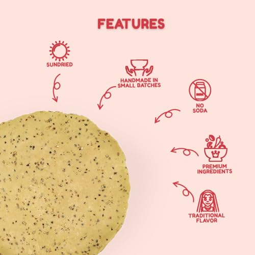 Image of Special Moong Papad - 100% Natural and Handmade | Moong dal papad | Appalam, papadam and fryums
