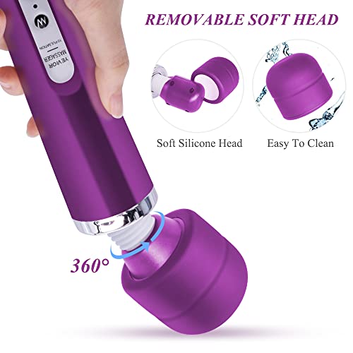 Yevior Wired Powerful Handheld Back Massager With 10 Pulse Settings, Personal Total Body Therapy Massager For Sports Recovery, Muscle Aches, Body Pain (Purple) #TOP1