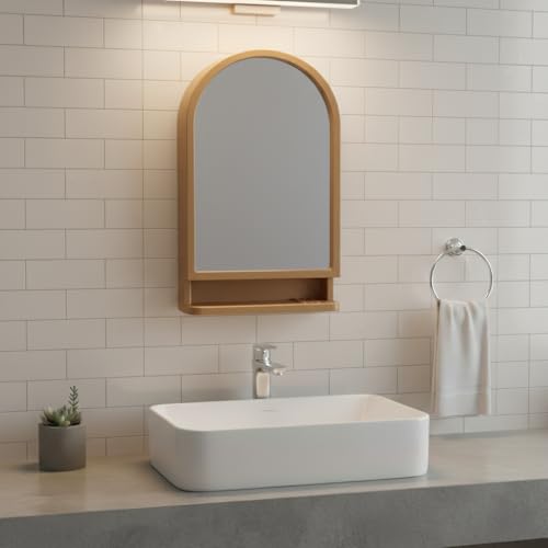 Image of BRANCO Plastic Ideal Mirror Cabinet | Multipurpose Cabinet | Wall Mounted Hanging Mirror Bathroom Accessories | Mirror Cabinet for Living Room, Bathroom, Bedroom (Champagne Gold)