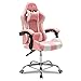 ALEAVIC Silla Gamer Silla Gaming de Respaldo Alto Silla Ergonómica de Oficina Se Puede Levantar y Girar.(Rosa)