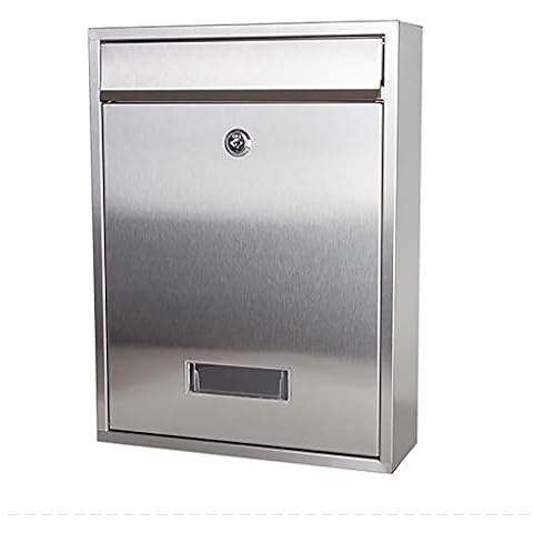 CAOO Wall Mounted Modern Style Water Proof Anti-Theft Stainless Steel Mail Box Post Box Letter Box(Silver) Cover
