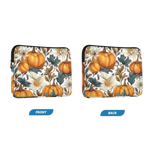 Funda para laptop 13-14 pulgadas con diseño blanco de flores de otoño miniatura 2