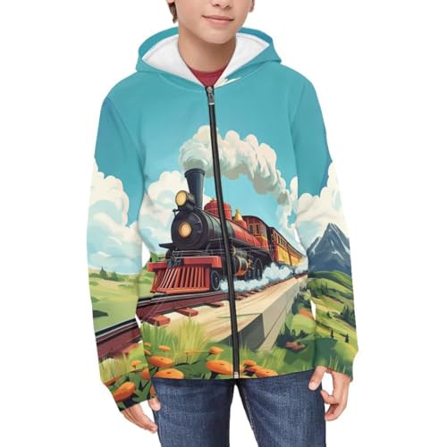 Cozeyat Kids Softy Hoodie Zip Up for Boys Girls,Long Sleeves Sweatshirts Coat with Pocket,Size S-XL3