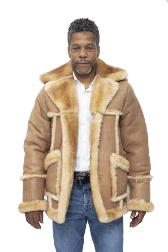 Infinity Leather Mens Designer Beige Long Winter Real Sheepskin Coat3