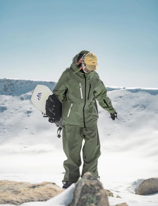 GSOU SNOW Men's Ski Jacket Waterproof Snowboard Jackets Windproof Baggy Snowboarding Coat Winter Outdoor Sports Snow Hooded - Image 4