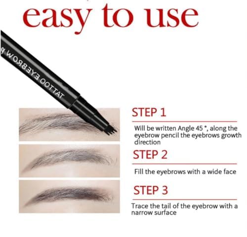 Miniatura 6 de Anjouze - Bolígrafo de microcuchilla, bolígrafo mágico impermeable para cejas, lápiz para cejas Microblading, 5 colores, impermeable, 4 tenedores,