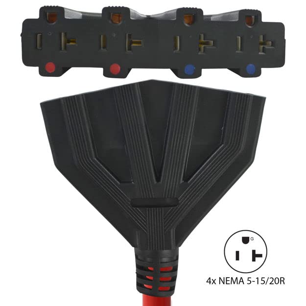 Conntek GEN1688 L14-30P to Multi-Outlet Power Cord 30 Amp 4-Prong - Image 4