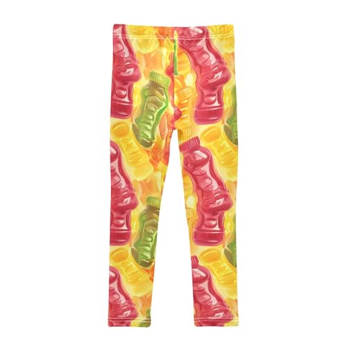 Gummy Bottles Girls Leggings,Workout Leggings for Girls Toddler Athletic Legging Size for 3-10T2