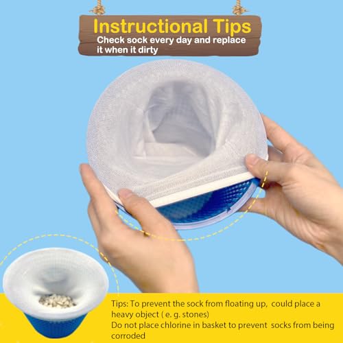 50 Stück Pool Skimmer Socken, Schwimmbad Skimmer Filter Netz Wiederverwendbar für Skimmer Teich Reinigung Schmutz und Blättern, Schutz Pumpe Filteranlage Körbe, Skimmer Pool Filter Saver Socken Netz