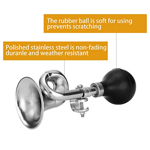10L0L Retro Chrome Bugle Horn, Snail Air Horn for Yamaha Club Car EZGO Golf Cart Boat, Bicycle, Motorcycles, RV, Truck - Image 4