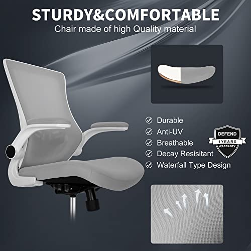 Image of Misolant Tall Office Chair, Drafting Chair for Standing Desk, High Office Chair with Adjustable Lumbar Support, Flip-up Arm and Footrest Ring, Tall Drafting Chair for Bar Height Desk