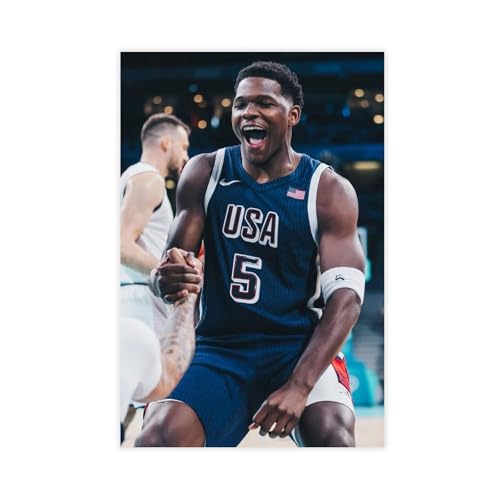 Toile Anthony Edwards 40x60 cm affiche de basket impression haute définition