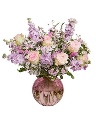 Blumenstrauß 'Wolkenpoesie' in RosaViolett, mit Nelken, Rosen und Schleierkraut, 7-Tage-Frischegarantie, Floristen-Qualität, das perfekte Geschenk bestellen