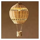 Handmade Rattan Hot Air Balloon Chandeliers Children's Room Baby Room Lights LED Warm Nursery Boy Girl Bedroom Decor Chandelier, Vintage Chandeliers