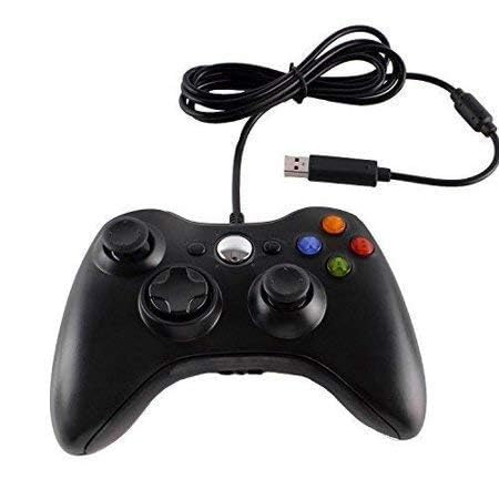 Image of GET IN THE GAME Wired Controller for Xbox 360 | USB Gamepad Joystick with Dual Vibration | Compatible with Xbox 360, & Windows 7 /8 /10 /11 PC | Ergonomic Design, Plug & Play (Black)