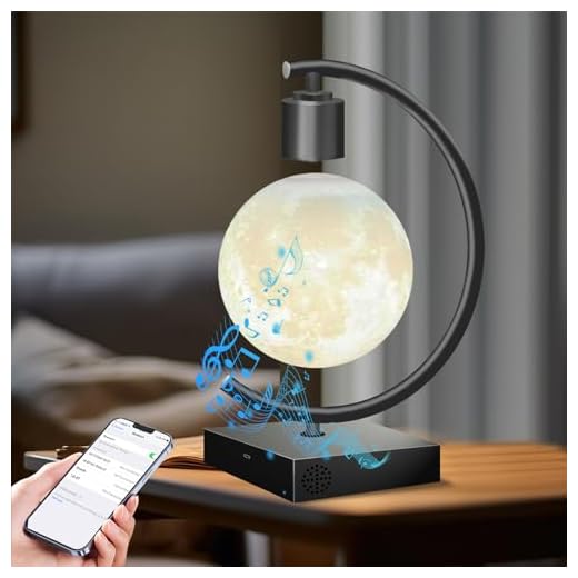 DuliCube Levitating Moon Lamp with Cool Bluetooth Speaker and 3D-printed Floating Moon Ideal Gift for Friends Families on Holiday
