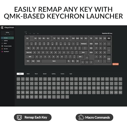 Image of Keychron Q5 Max Wireless Custom Mechanical Keyboard, 2.4 GHz Bluetooth QMK Full Aluminum 96% Layout RGB with Hot-swappable Gateron Brown Switch Compatible with Mac Windows Linux