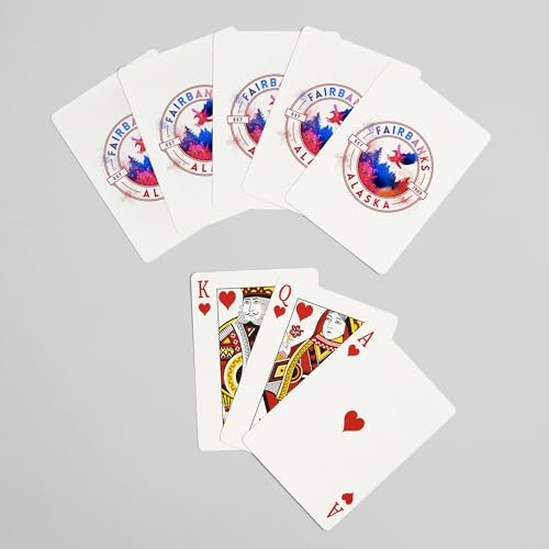 Lantern Press Fairbanks Alaska naipes poker 52 cartas miniatura 7