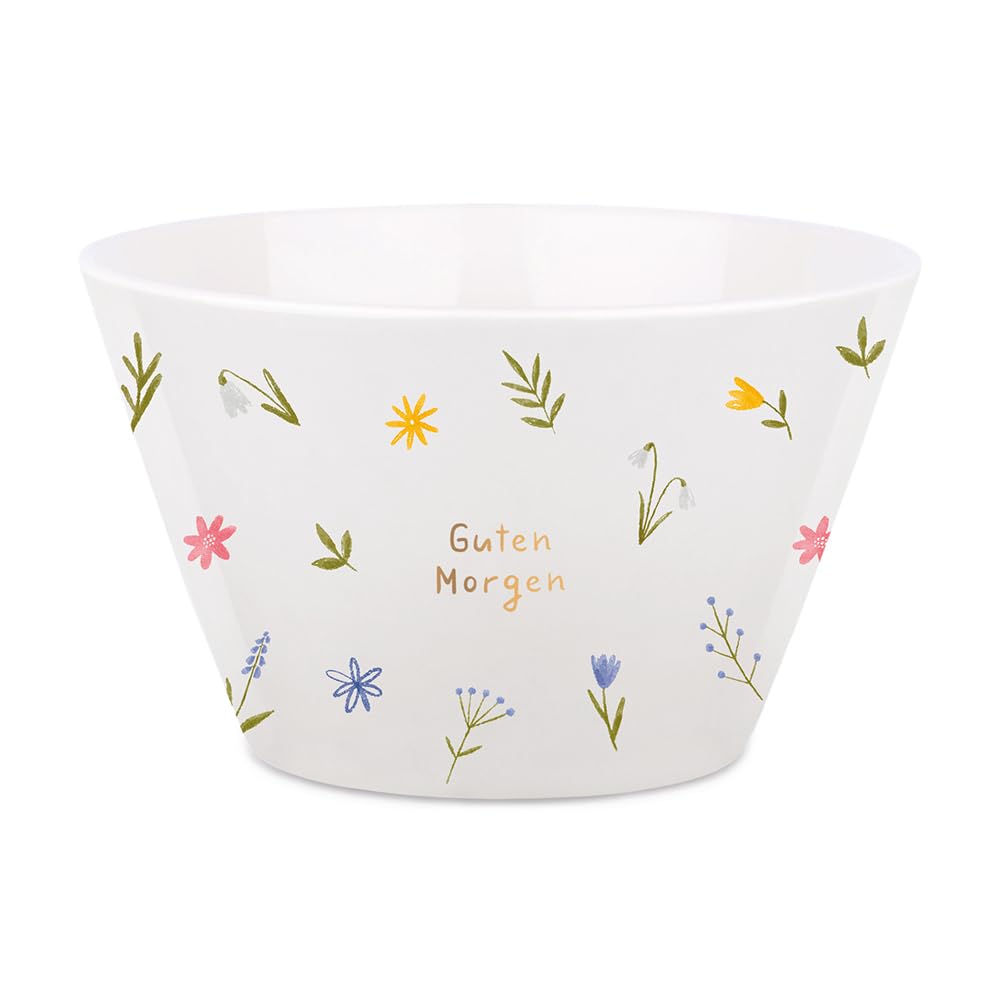 Grafik Werkstatt Porcelain Cereal Bowl Good Morning with Real Gold, White