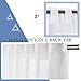 PONY DANCE Cafe Curtains 36 inch Length - Linen Look Semi Sheer White Valance Casual Back Tab Drapes for Small Bathroom Basement,Short Window Curtains for Kitchen Over Sink, W 52 x L 36,2 Panels