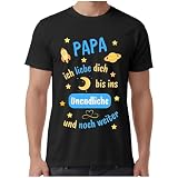 Divertida camiseta de luna de regalo para papá | Día del Padre, Día del Padre, cumpleaños, camisetas para hombre 2025, Negro, XL