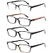 Kerecsen READING GLASSES 4 Pack Spring Hinge Comfort Readers Plastic Includes Sun Readers (Multicolor, 2.75)